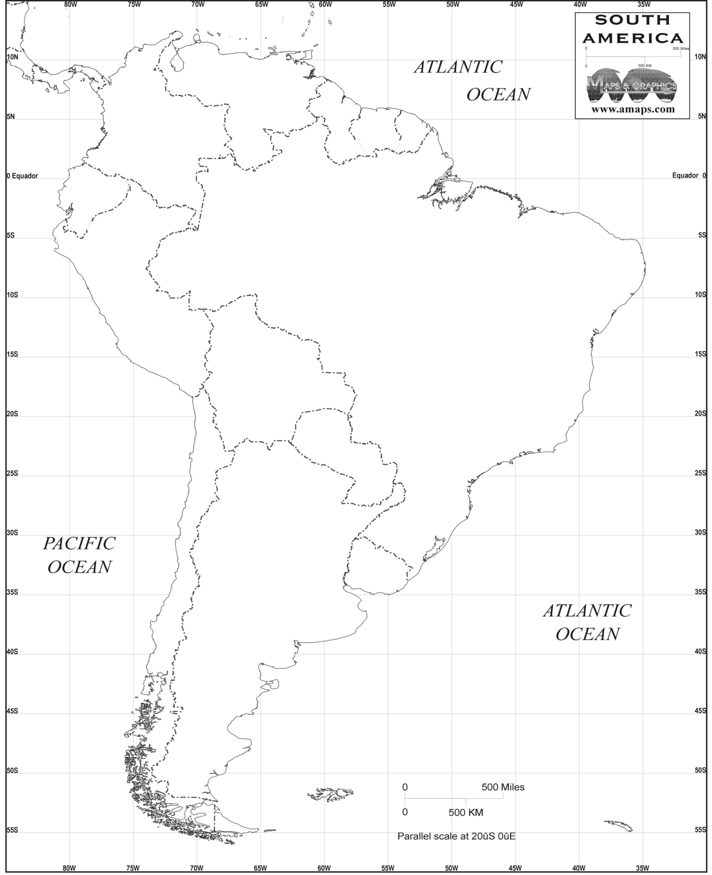 FREE MAP OF SOUTH AMERICA